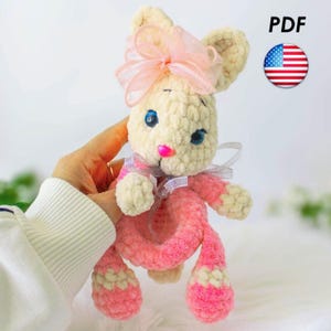 Crochet Bunny Snuggler Pattern | Low Sew Rabbit Amigurumi Pattern No Sew  | Crochet for Beginners Pattern | Cute Plush Toy Pattern
