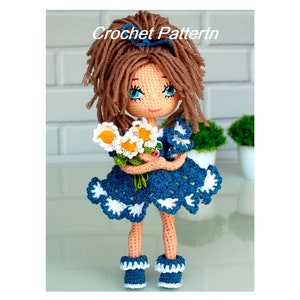 Crochet Doll Pattern: Princess Amigurumi with Clothes & Embroidered Eyes (PDF, 8in/22cm)