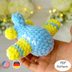 Airplane Crochet Pattern PDF | Amigurumi Plush Toy Plane for Boys | Travel Aviation Nursery Decor