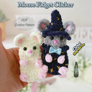 Mouse Crochet Pattern Fidget Clicker PDF 2 in 1 | Sensory Toy That Clicks | NO SEW Amigurumi Mice