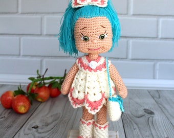 Crochet princess doll pattern - Amigurumi doll Natasha in dress PDF - Digital Patter Tutorial PDF