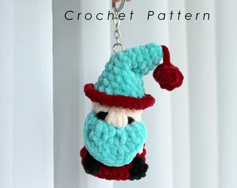 Cherry Gnome Keychain Crochet Pattern: No-Sew Amigurumi Plush (PDF Tutorial)