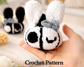Crochet Bunny Pumpkin Pattern, Halloween Amigurumi Plush PDF