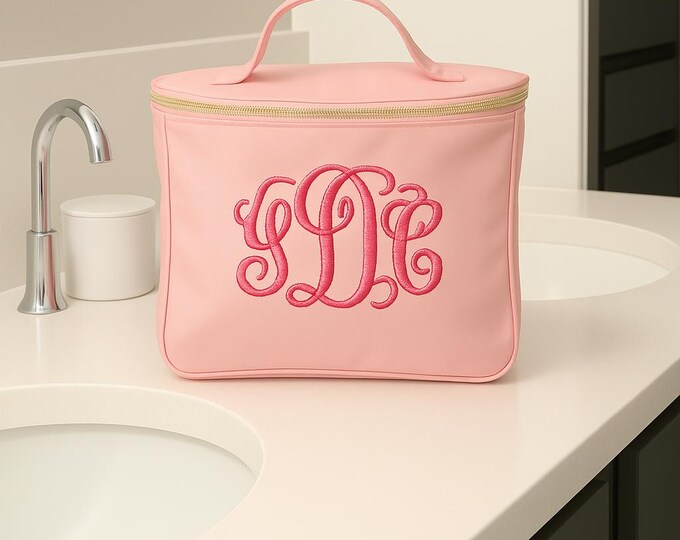 Personalized Monogrammed Makeup Bag - Perfect for Travel, Bridesmaids, or Everyday Use