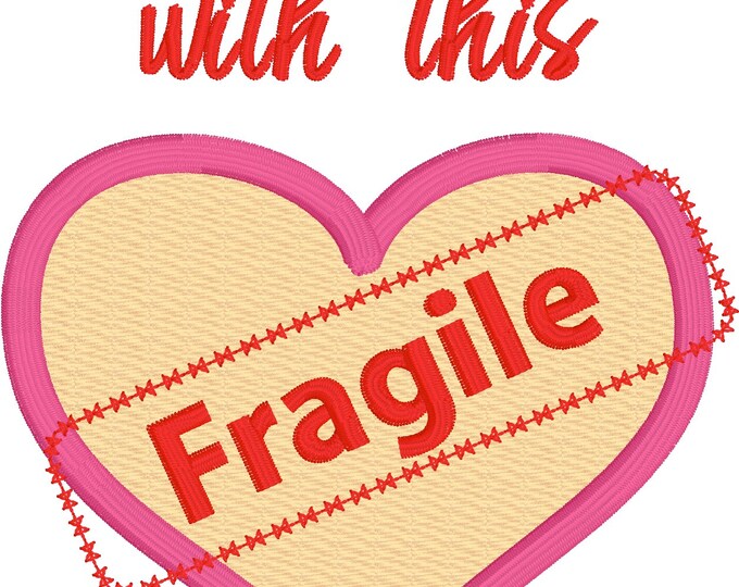 Embroidery Design of Be Careful with This Applique