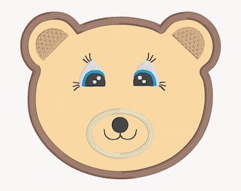 Embroidery Design of Teddy Face Applique
