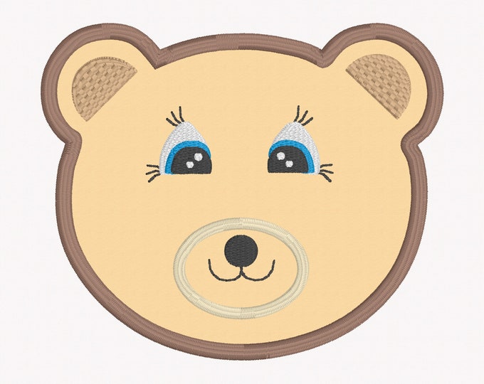 Embroidery Design of Teddy Face Applique