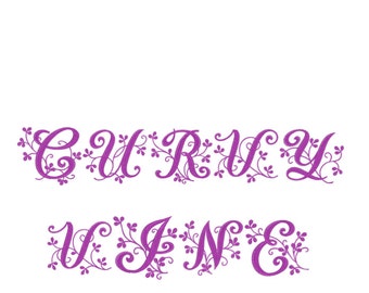 Curvy Vine Embroidery Font