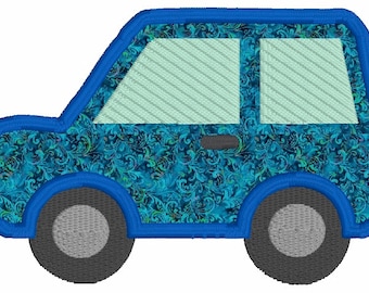Embroidery Design of Small Car Appliqué