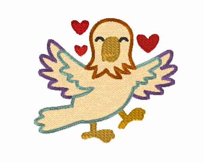 Embroidery Design of Parrot Love Applique