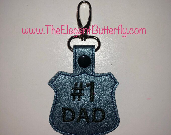 No 1 Dad Snap Tab Embroidery File