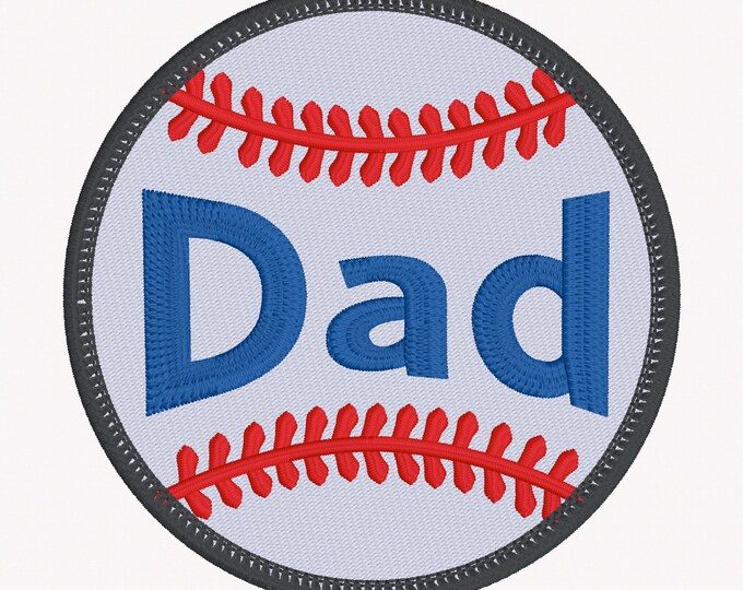 Applique Baseball Dad Machine Embroidery Design Patch