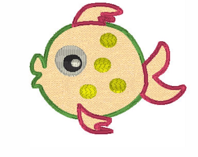 Embroidery Design of Cute Dot Fish Applique