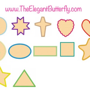 Embroidery files of Applique Shapes 12 Different Shapes
