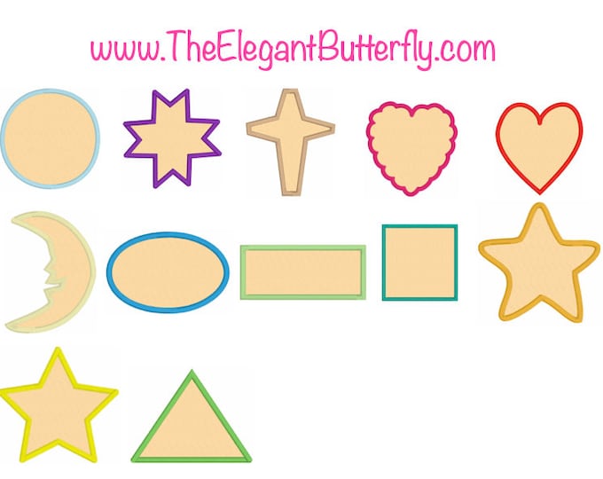 Embroidery files of Applique Shapes 12 Different Shapes