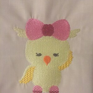 Embroidery Design of Girly Chick with Bow