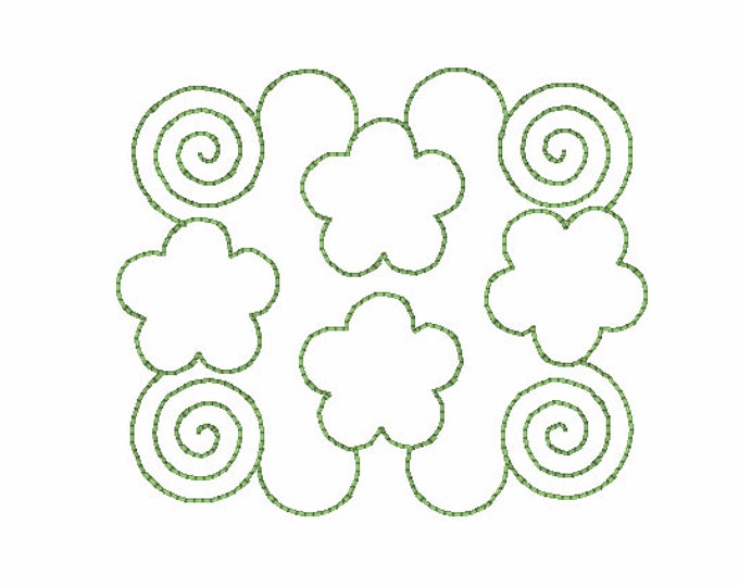 A Swirl of Flowers Quilt Embroidery Design