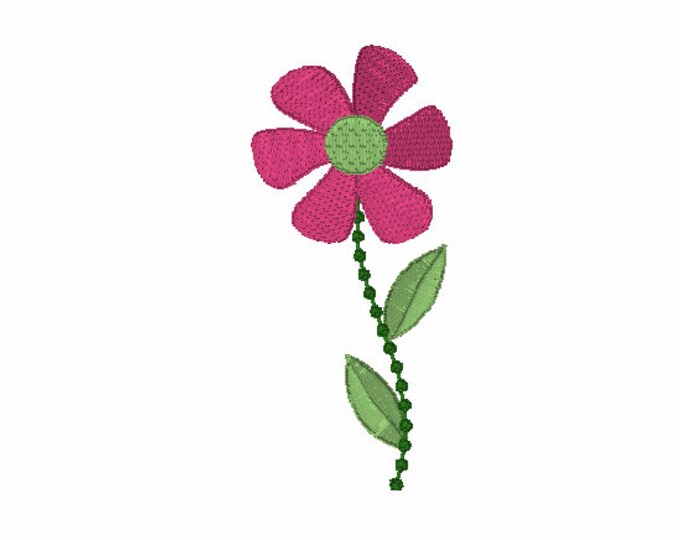 Embroidery Design of Candlewick Stem Flower