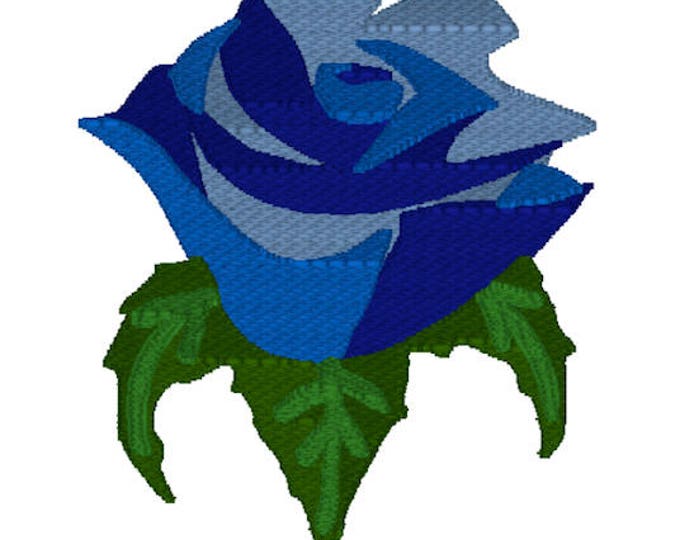 Embroidery Design of Multi Blue Rose