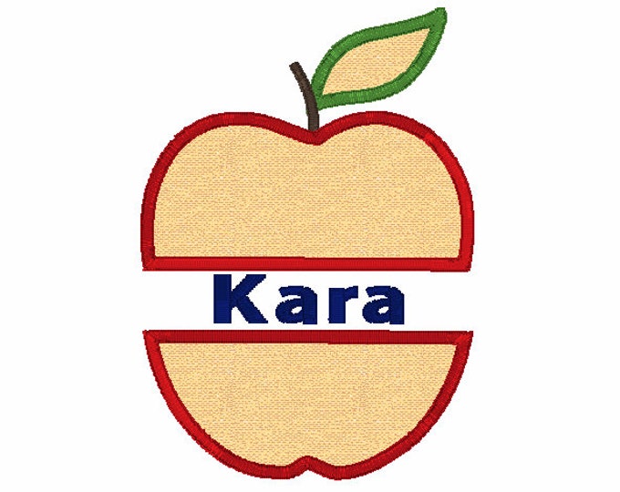 Embroidery Design of Split Apple Applique Embroidery
