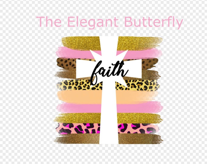 Faith - Brush Stroke Cross - Sublimation/DTG Design - 300 DPI - /Digital DownloadTransparent PNG File for Sublimation