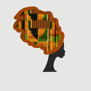Embroidery Design of African Applique Head Scarf
