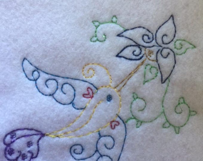 Embroidery Design of Humming Bird Embroidery Design