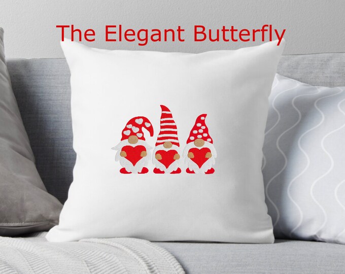 Embroidery Design of Valentine Gnomes