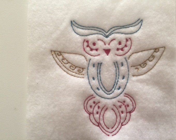 Embroidery Design of Owl embroidery Color Work