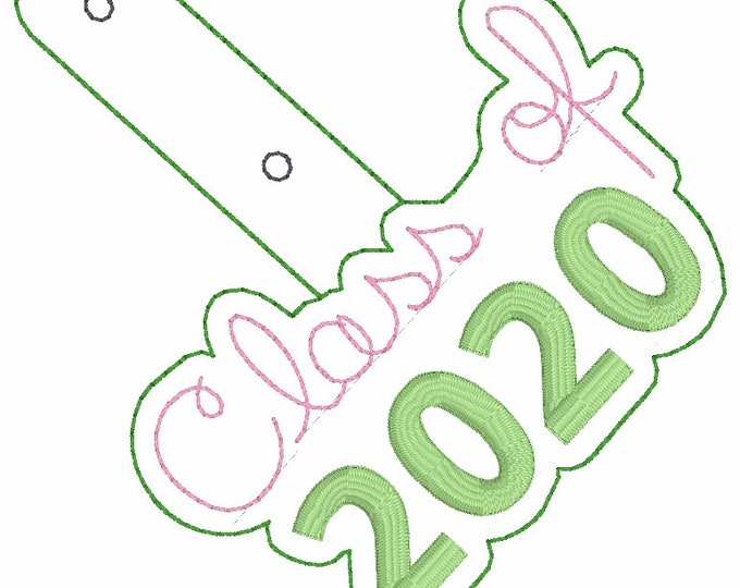 Class of 2020 Snap Tab In the Hoop Embroidery Design