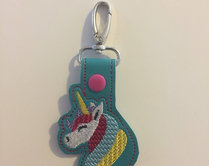 UniCorn Snap Tab Embroidery Design,In the Hoop Snap Tab,Key Fob Embroidery Designs,In the hoop Key Fobs,Embroidery Designs,UniCorn Designs