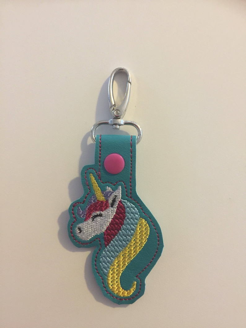 UniCorn Snap Tab Embroidery Design,In the Hoop Snap Tab,Key Fob Embroidery Designs,In the hoop Key Fobs,Embroidery Designs,UniCorn Designs