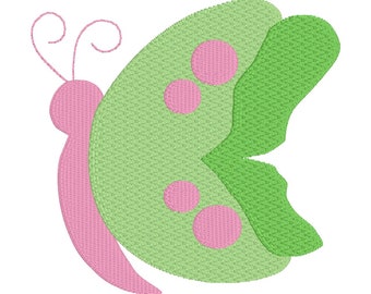 Embroidery Design of One sided Butterfly