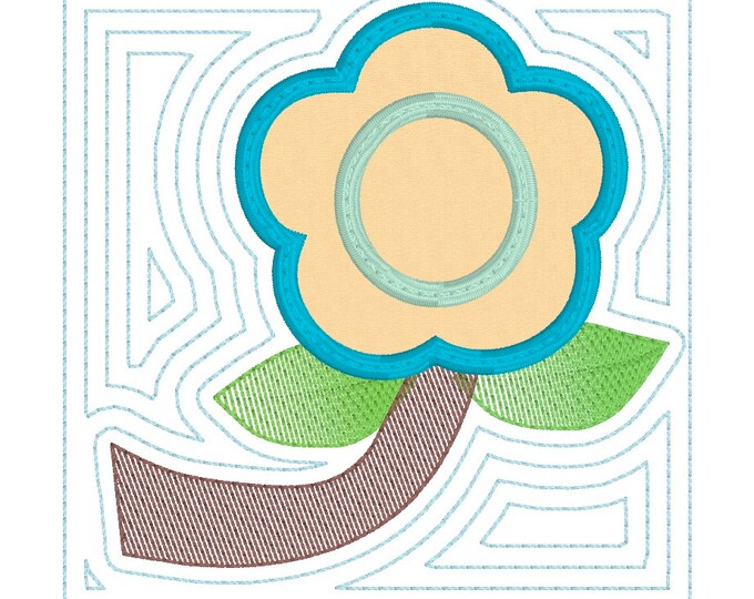Flower Quilt Block Embroidery Design/Comes in Three different sizes