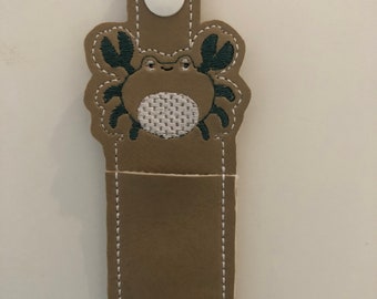 Crab In the Hoop Lip Balm Holder Embroidery Files