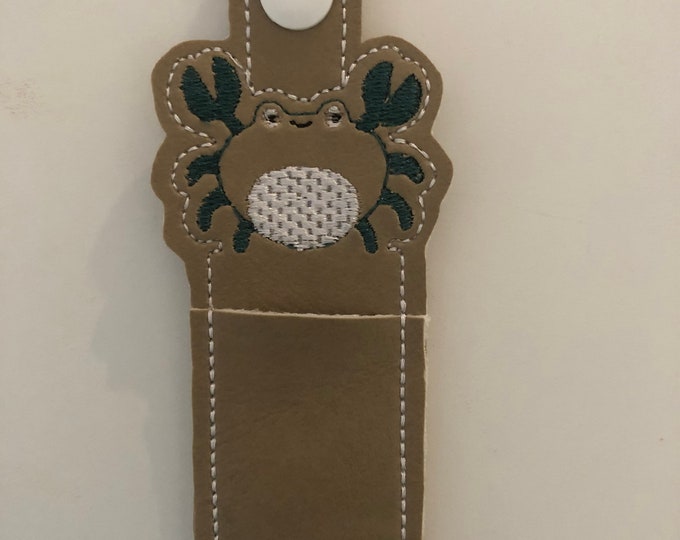 Crab In the Hoop Lip Balm Holder Embroidery Files