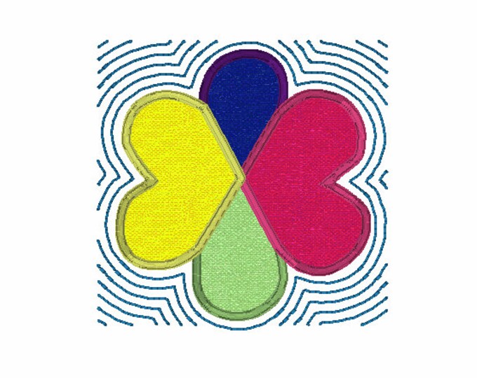 Colorful Flower Quilt Block Embroidery Design