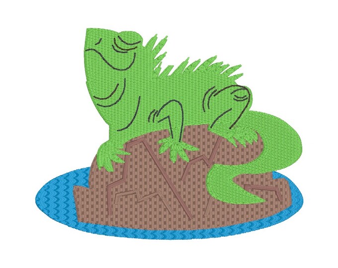Iguana Lizard Embroidery Design