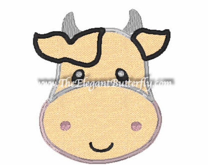 Embroidery Design of Happy Cow Applique