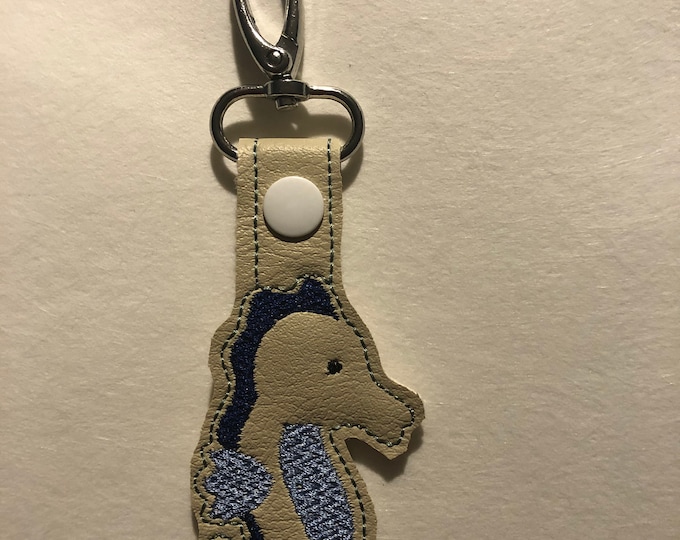 Seahorse Snap Tab/Key Fob/In the Hoop Snap Tab Embroidery Files
