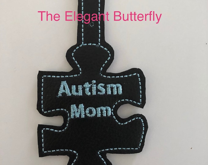 Autism Mom Snap Tab Embroidery File