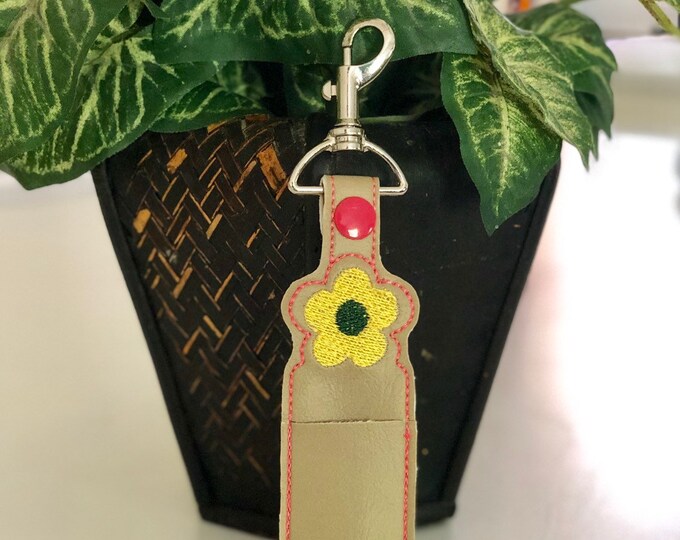 Sunflower In the Hoop Lip Balm Holder Embroidery Files