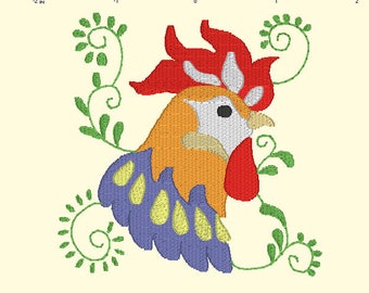 Rooster Embroidery Design, Farm Animal (Digital Download)