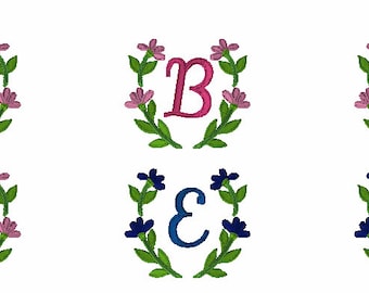 Mirror Flower Embroidery Font