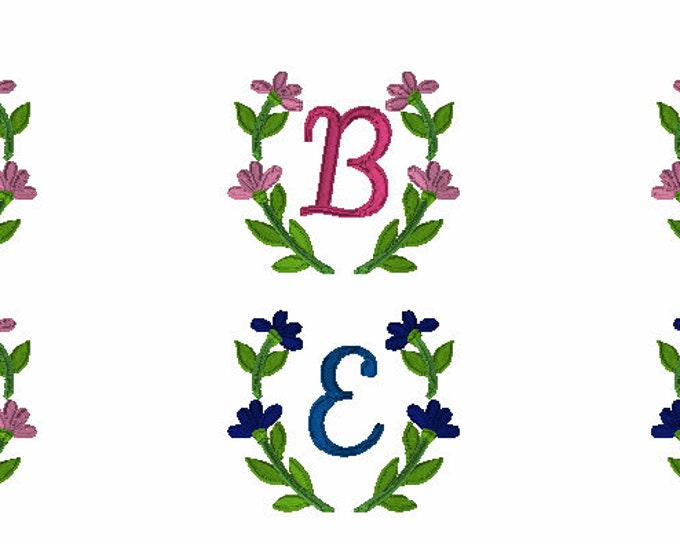 Mirror Flower Embroidery Font