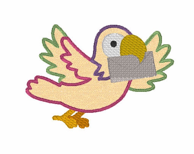 Embroidery Design of Parrot Mail Applique