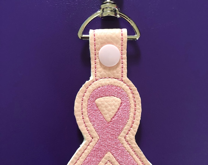 Awareness Ribbon Snap tab Embroidery Design/In The Hoop Snap Tab