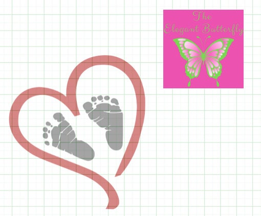 Download Comes with a FREE svg FILE Heart with Baby Footprints | Etsy