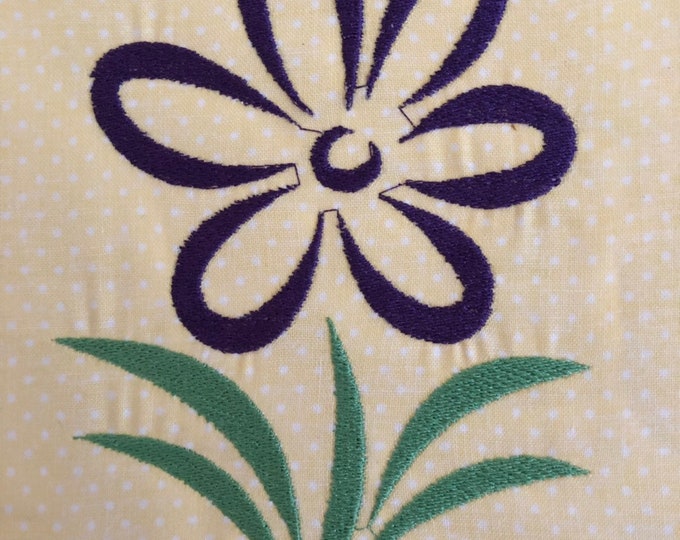 Embroidery Design of Beautiful Purple Flower