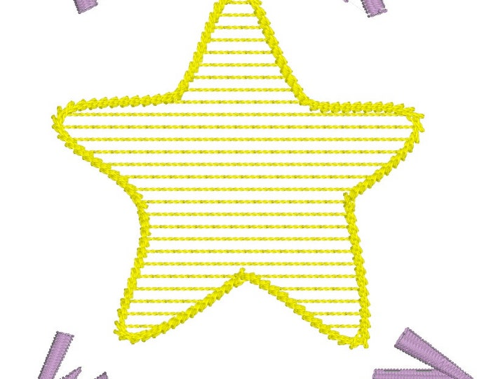 Embroidery Design of A Star was Born Sketch